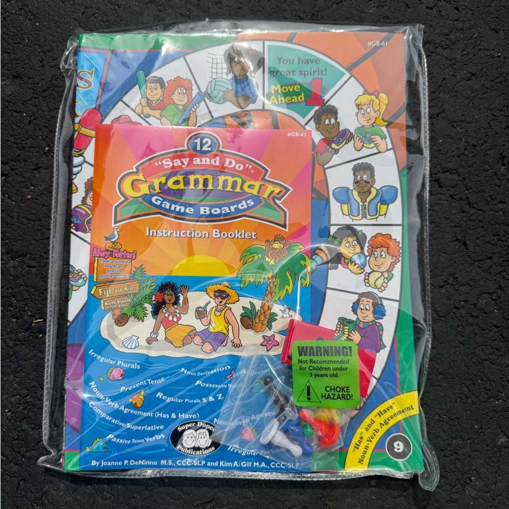 Say and Do Grammar Game Boards Set - Super duper
